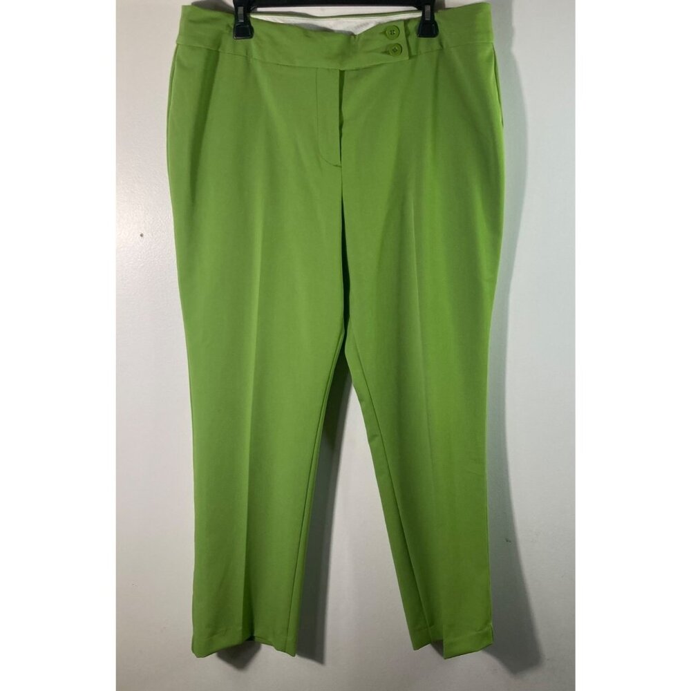 Womens Investments Trousers Pants Front Zip Bright Green 16S